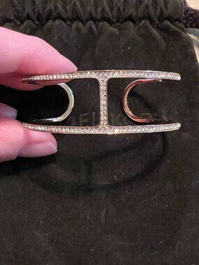 Michael Kors Rose Gold and Crystal Two Tier Bangle